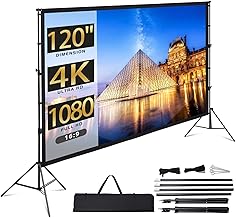 120-inch portable projector screen with stand