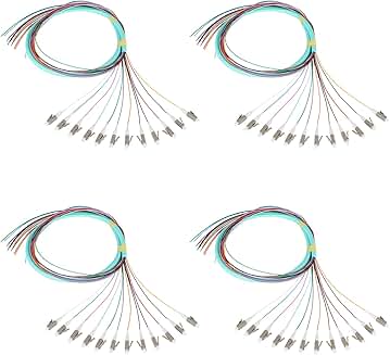 12-Pack 1.2m LC OM3 Multimode Fiber Optic Pigtails