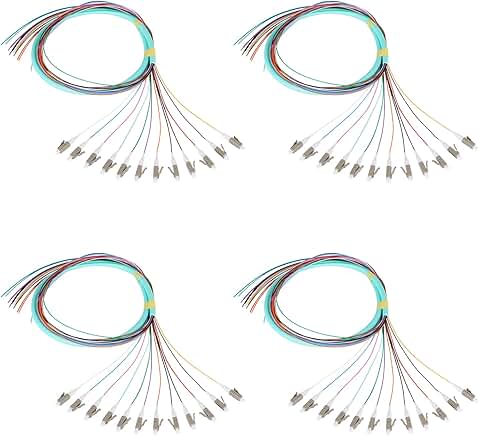 12-Pack 1.2m LC OM3 Multimode Fiber Optic Pigtails