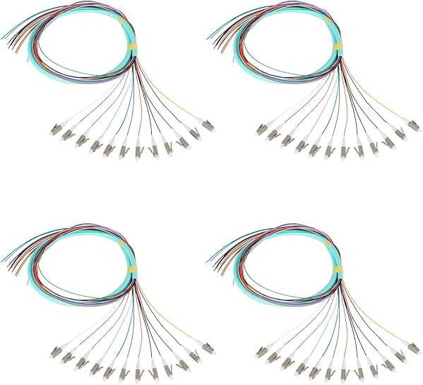 12-Pack 1.2m LC OM3 Multimode Fiber Optic Pigtails