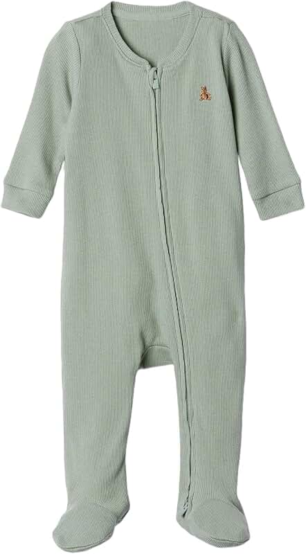Unisex Baby Footed Zip One-Piece Outfit Sage 0-3M