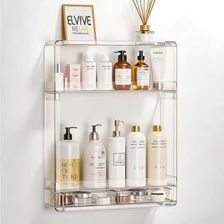 Acrylic Wall Mount Organizer with 20" Floating Shelves