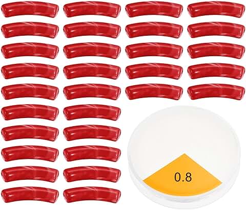 Red acrylic tube beads for jewelry making, 160 pcs