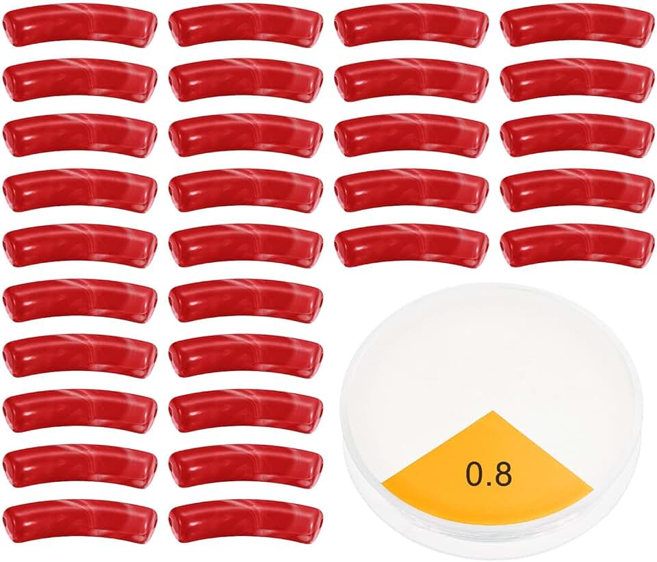 Red acrylic tube beads for jewelry making, 160 pcs