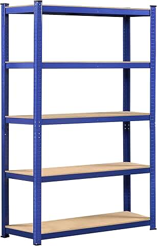 5-Tier Heavy Duty Adjustable Storage Shelf in Blue