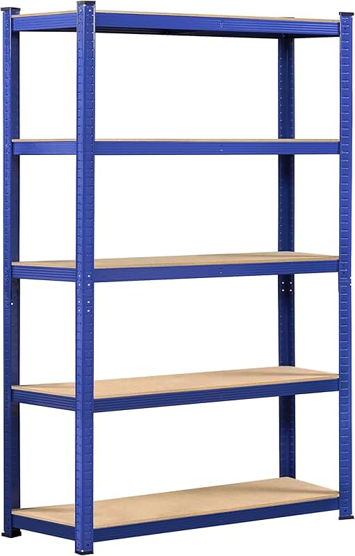 5-Tier Heavy Duty Adjustable Storage Shelf in Blue