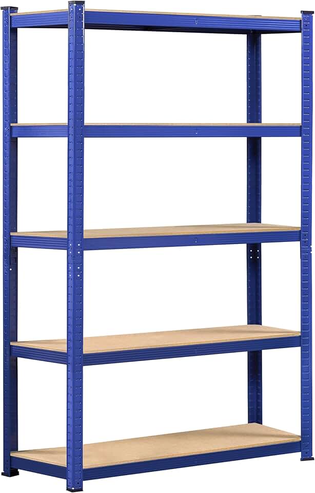 5-Tier Heavy Duty Adjustable Storage Shelf in Blue
