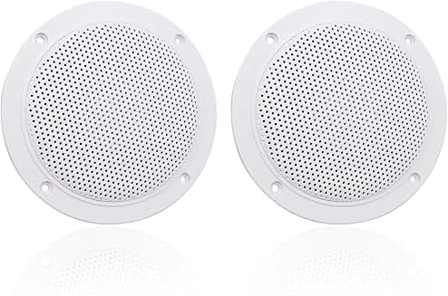 Waterproof 4-Inch Marine Ceiling Speakers, 160W, White Pair