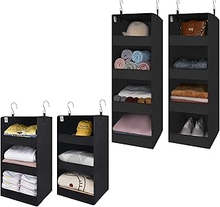 Bundle of 2 Shelf and Hanging Closet Organizers