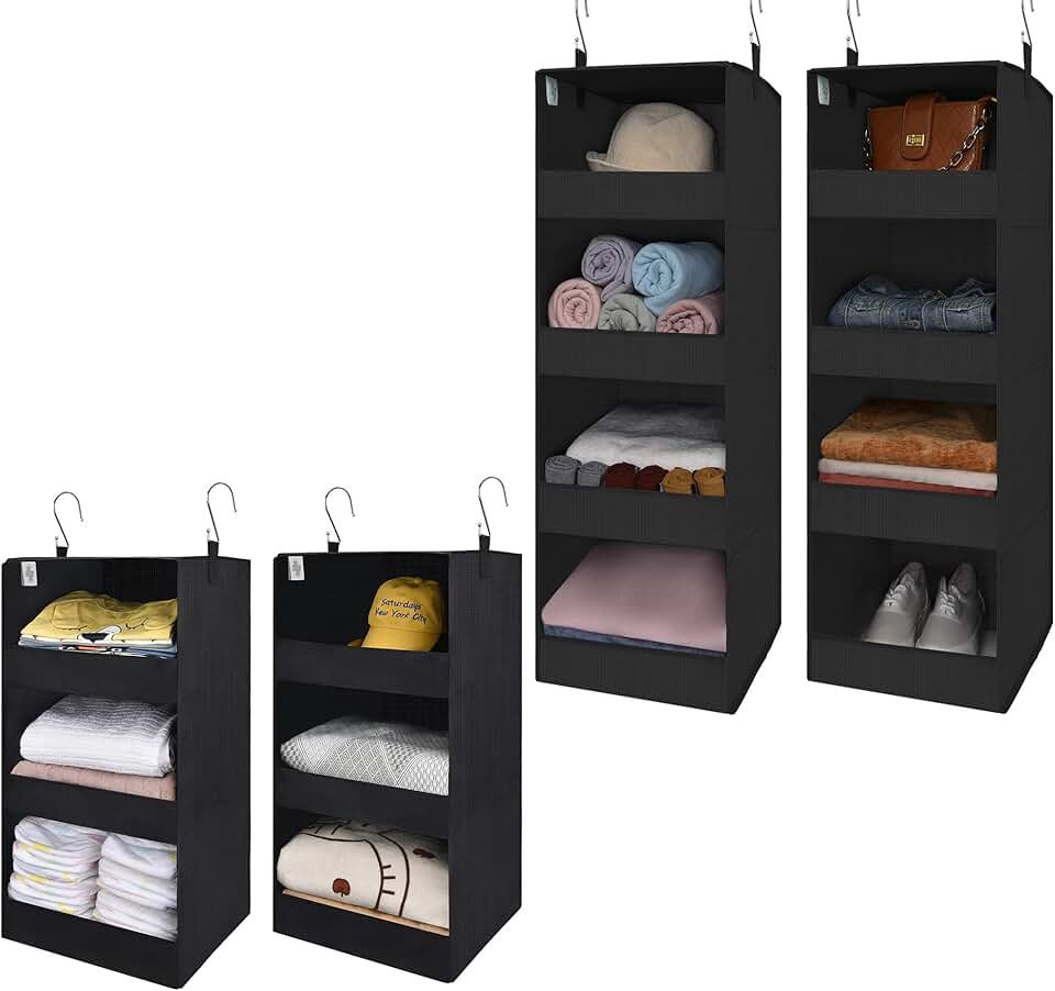 Bundle of 2 Shelf and Hanging Closet Organizers