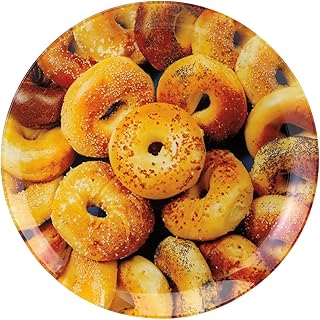 Stylish 11.25" Glass Bagel Plate with NYC Theme