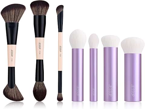 Double Ended Face Makeup Brush Set with Kabuki Brushes