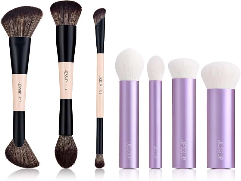Double Ended Face Makeup Brush Set with Kabuki Brushes
