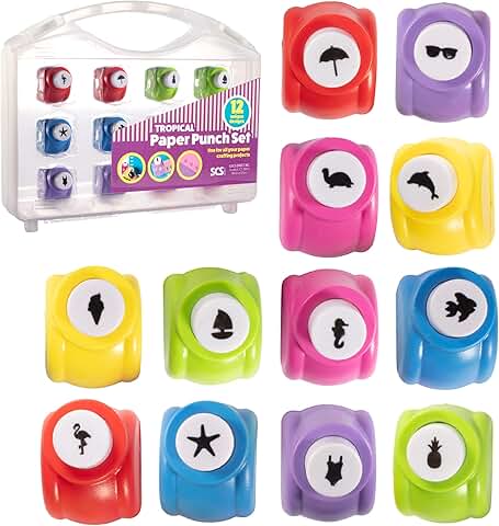 12 Tropical Vacation Beach Hole Punchers for Crafts