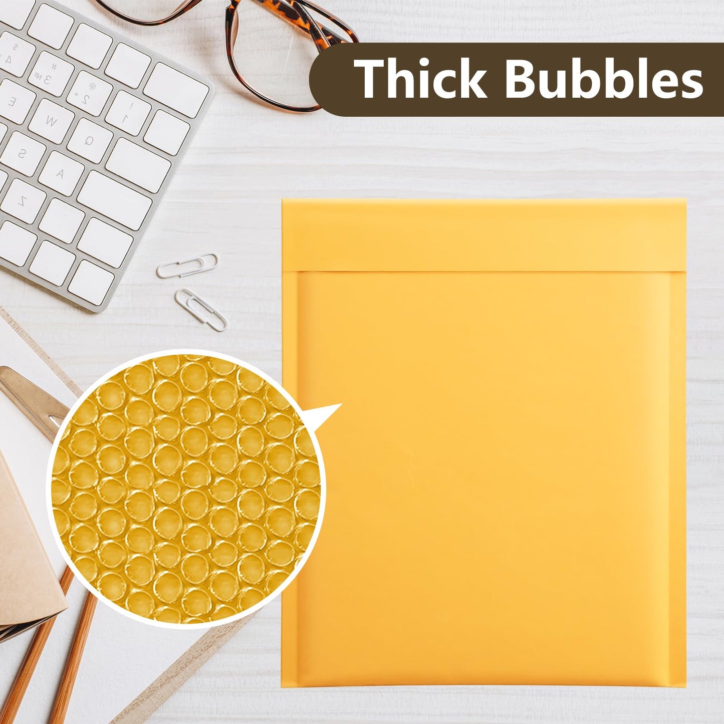 Yellow 6x9 Inch Bubble Mailers, 25 Pack