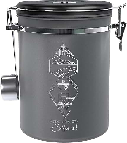 Airtight Stainless Steel Coffee Canister with Date Tracker