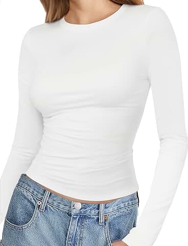 Women's Slim Fit Long Sleeve Crew Neck T-Shirt