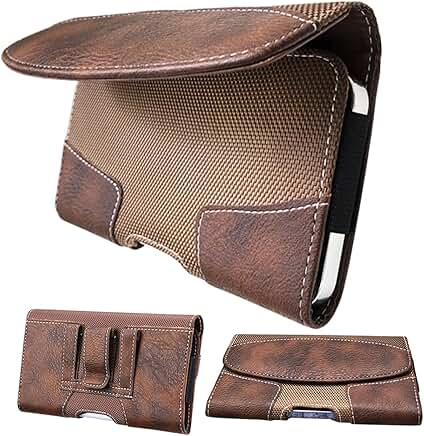 Leather belt phone holster for large smartphones