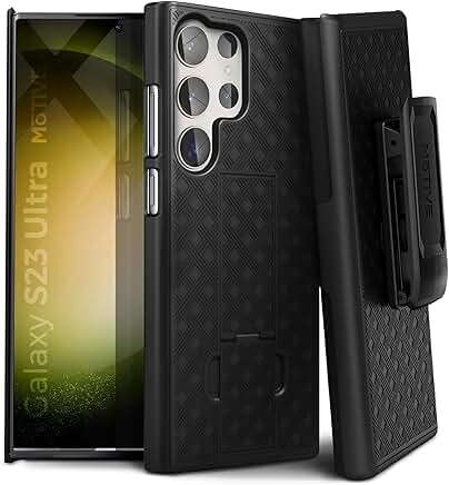 Galaxy S23 Ultra Belt Clip Holster Case with Kickstand