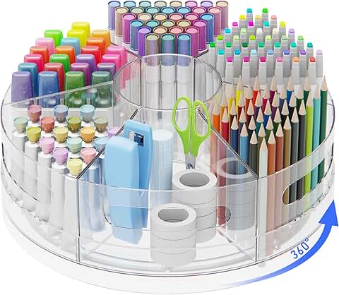 Acrylic Pen Organizer with 7 Removable Compartments