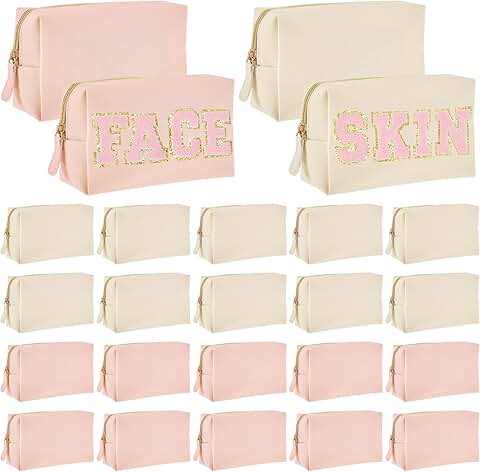 24-Piece Preppy Makeup and Toiletry Bag Set