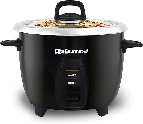 Electric rice cooker with stainless steel pot, 10 cups