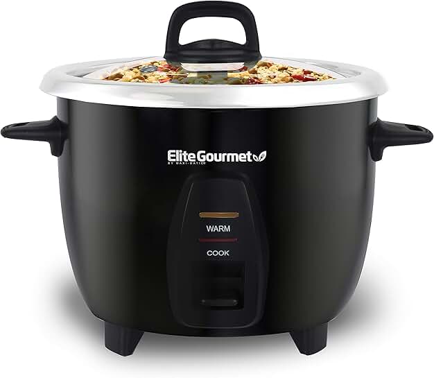 Electric rice cooker with stainless steel pot, 10 cups
