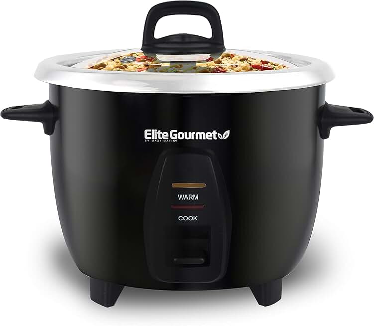 Electric rice cooker with stainless steel pot, 10 cups