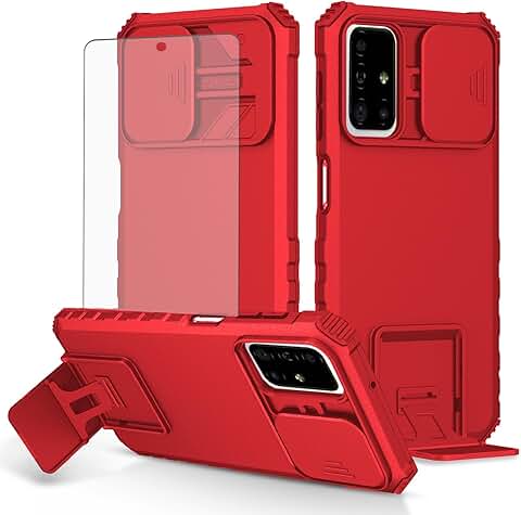 Slim Red Phone Case with Screen Protector and Kickstand