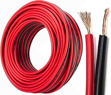 50-Foot 12-Gauge Copper Speaker Wire in Red and Black