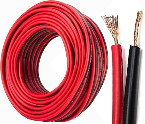50-Foot 12-Gauge Copper Speaker Wire in Red and Black