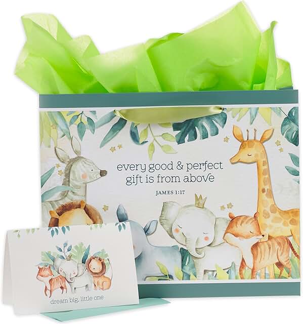 Large Forest Theme Scripture Gift Bag with Card and Tissue