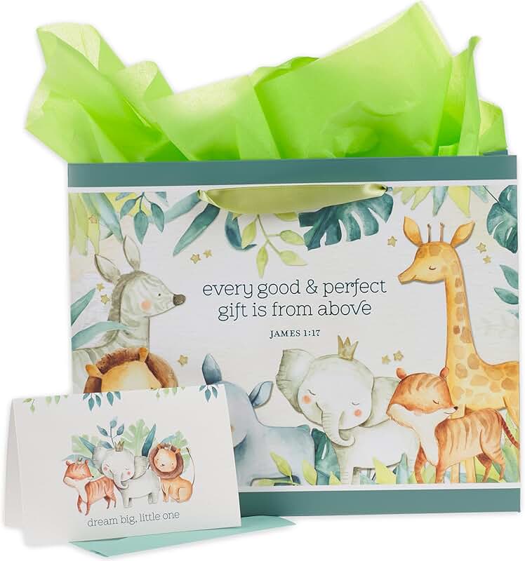 Large Forest Theme Scripture Gift Bag with Card and Tissue