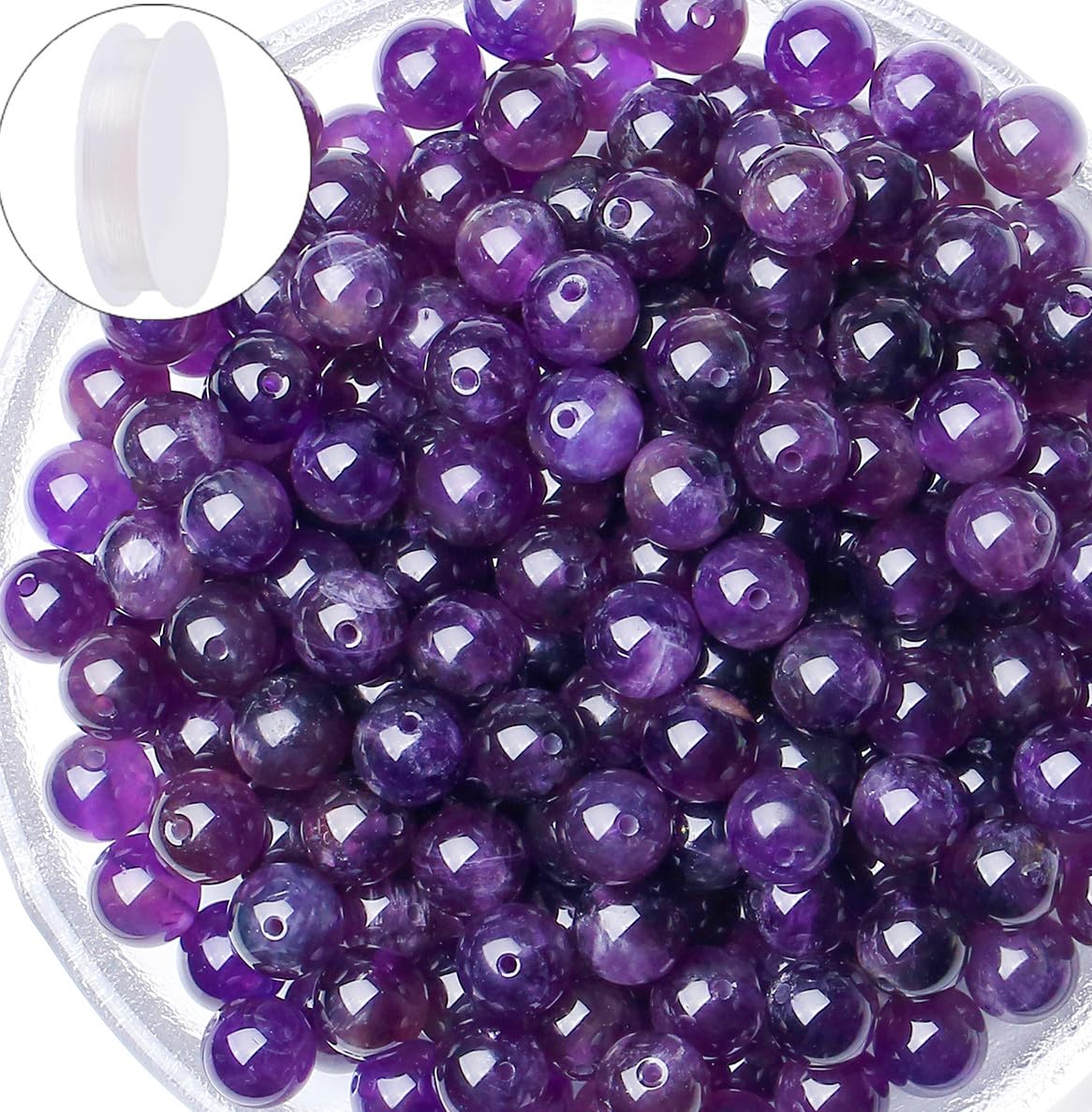 60pcs Natural Amethyst Beads for Jewelry Making