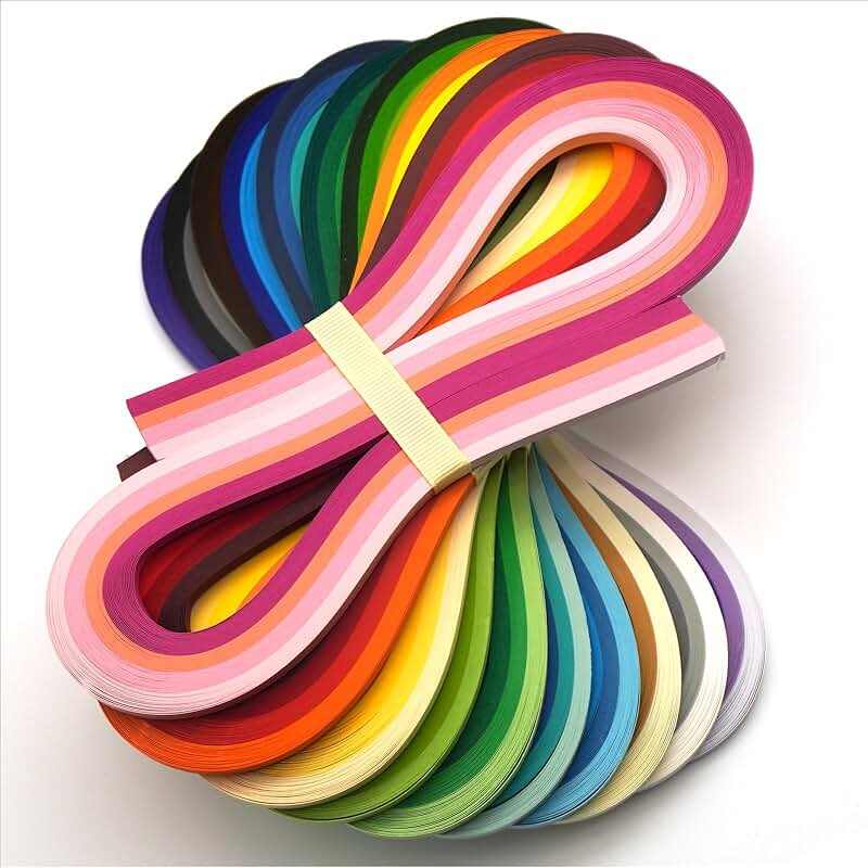 Thick Multi-Color Quilling Strips Set, 40 Colors, 800 Strips
