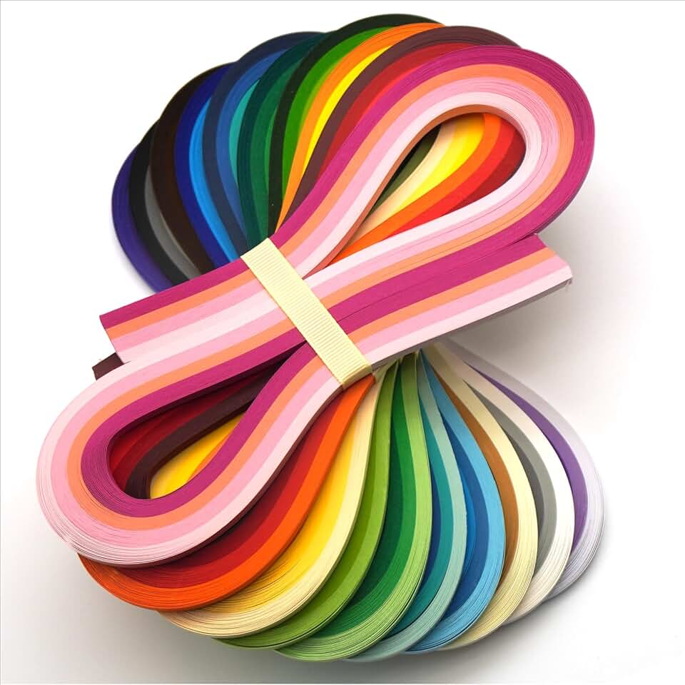 Thick Multi-Color Quilling Strips Set, 40 Colors, 800 Strips