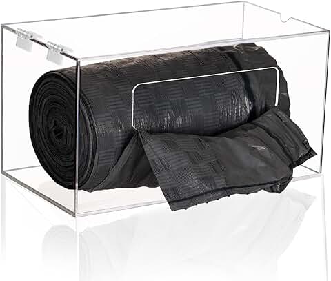 Large trash bag holder with lid for kitchen and bathroom