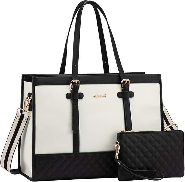 Large Canvas Laptop Tote Bag for Women