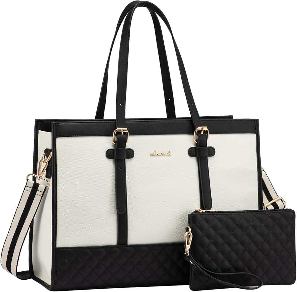 Large Canvas Laptop Tote Bag for Women