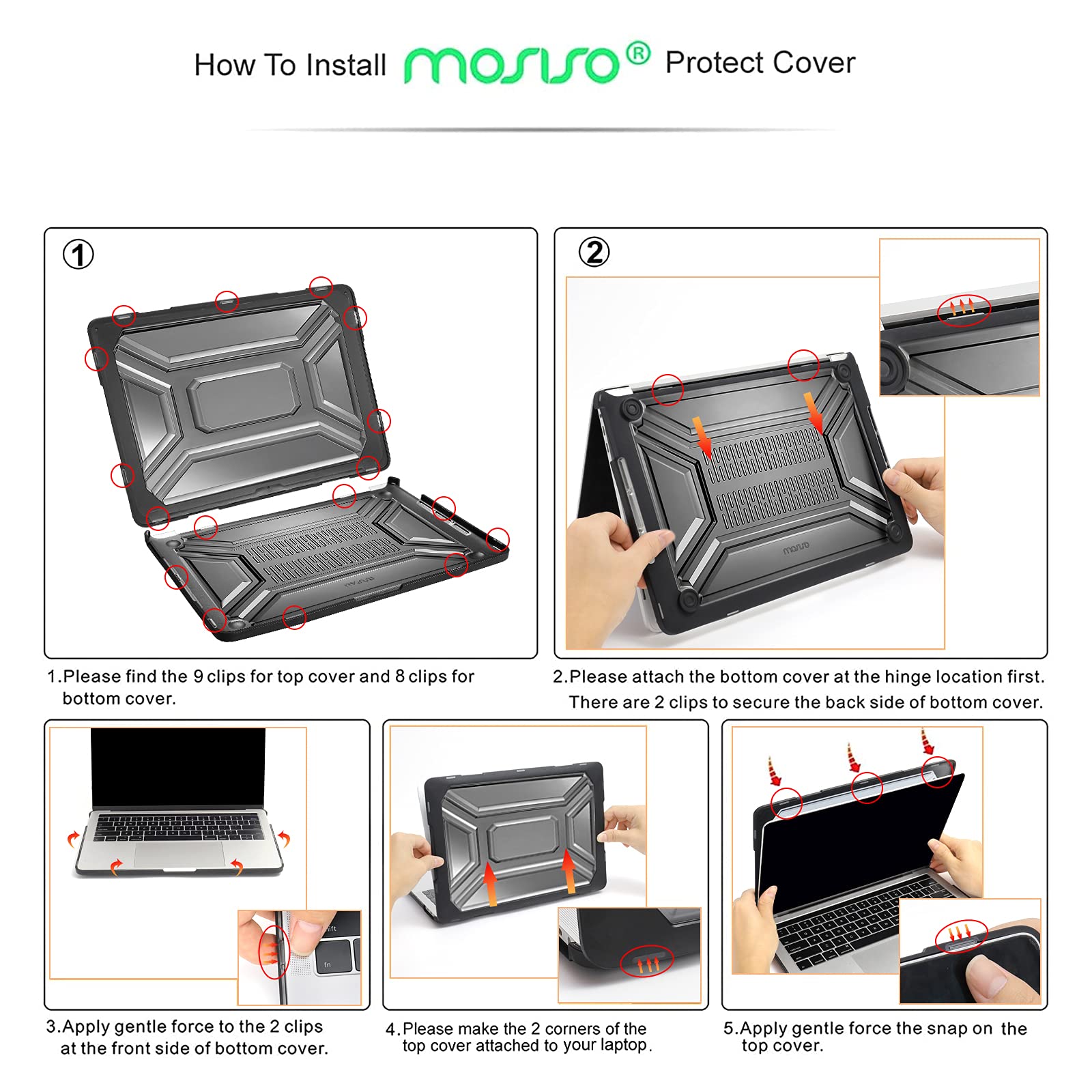 Compatible with MacBook Pro 13 inch Case M2 2022 2021 2020 A2338 M1 A2289 A2251 with Touch Bar Touch ID, Heavy Duty Plastic Hard Shell Case with TPU Bumper & Keyboard Cover, Black