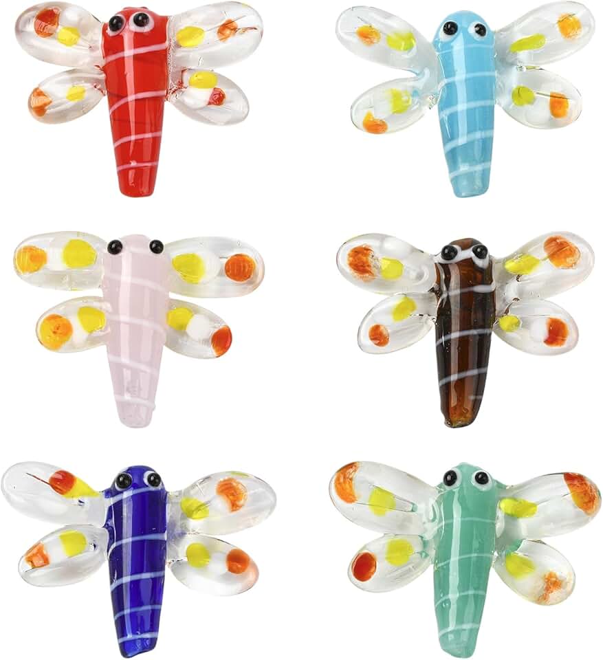 12 Dragonfly Glass Beads for Jewelry Making