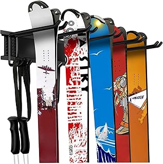 Garage Ski Wall Rack Holds 10 Pairs of Skis