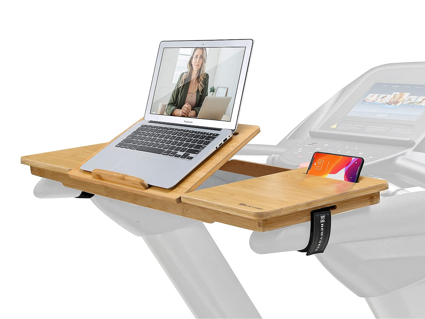 Treadmill Desk Attachment Bamboo Walking Laptop Holder Workstation Ergonomic Adjustable Desktop Laptop Tray for Treadmill