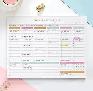 Weekly Planner with Colorful Design, 8.5 x 11 inches