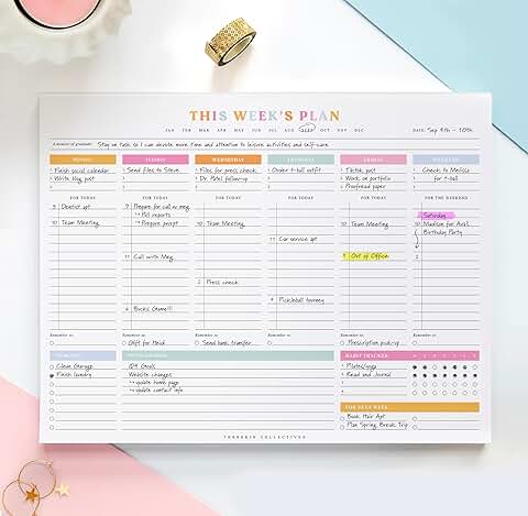 Weekly Planner with Colorful Design, 8.5 x 11 inches