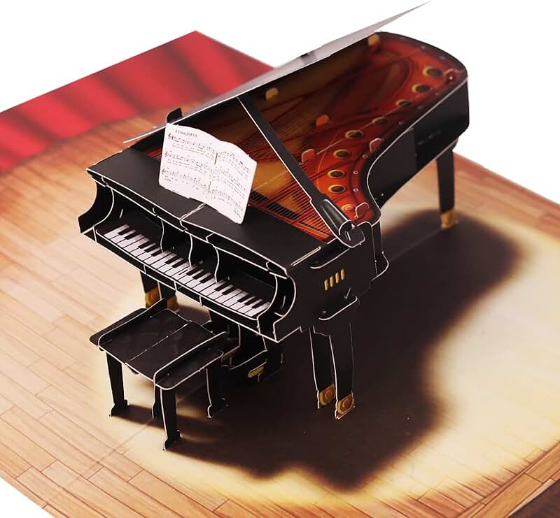 Thank You Piano Pop-Up Card, 8x6 Inches