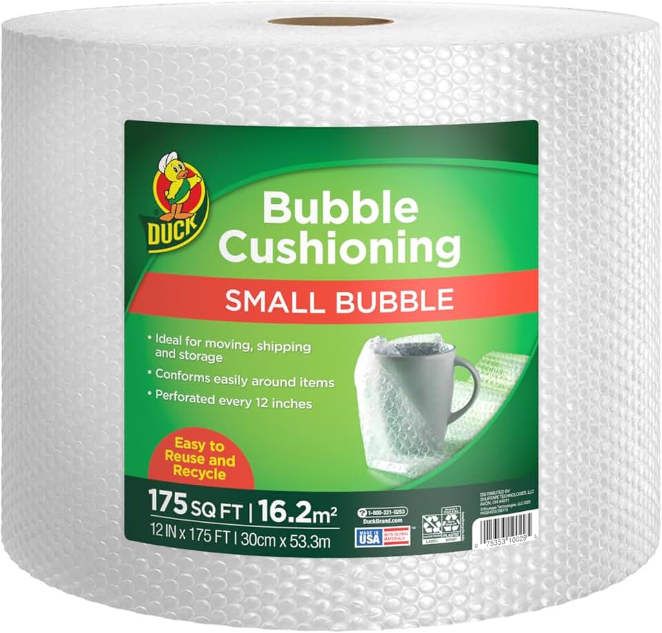 Small Bubble Cushioning Wrap for Moving and Shipping