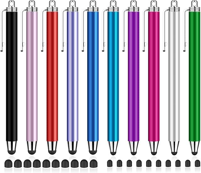 10-Pack High Sensitivity Stylus Pens with Replacement Tips