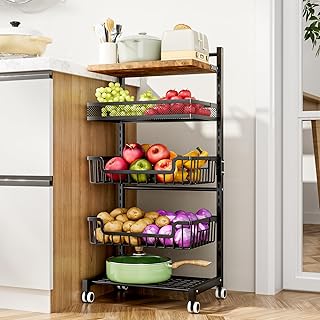 5-Tier Adjustable Fruit and Vegetable Storage Cart