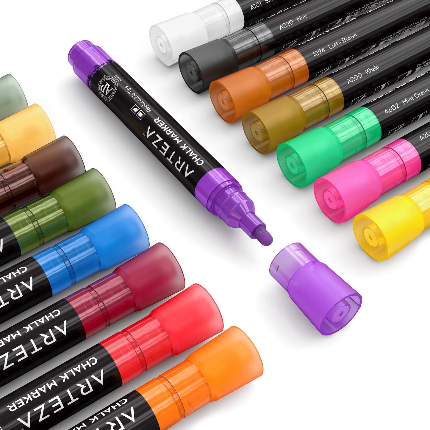 Set of 16 Pastel Liquid Chalk Markers with Accessories